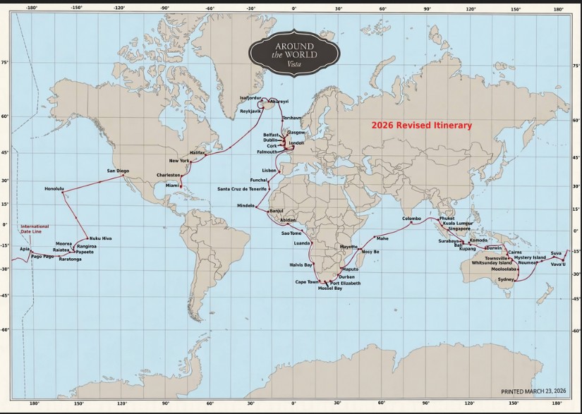 2026 World Cruise Map - Revised